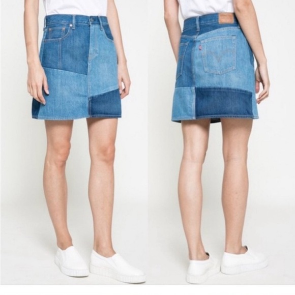 Levi’s x Anthropologie patchwork denim skirt size 25. - Picture 4 of 12